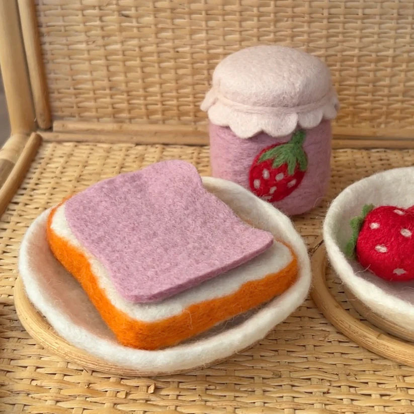 Strawberry Jam and Toast set - Felt