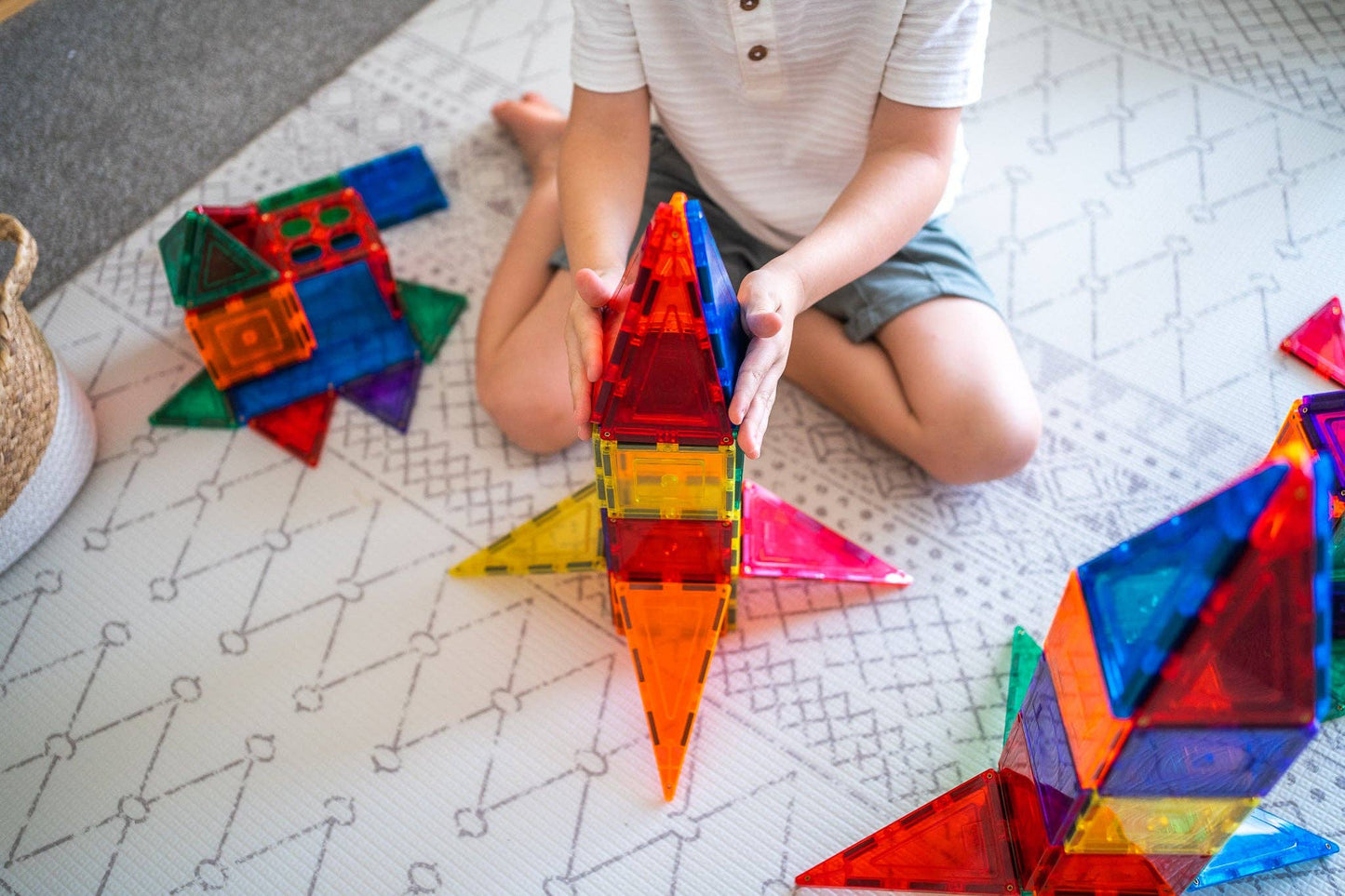 Learn & Grow Magnetic Tiles - 64 piece set