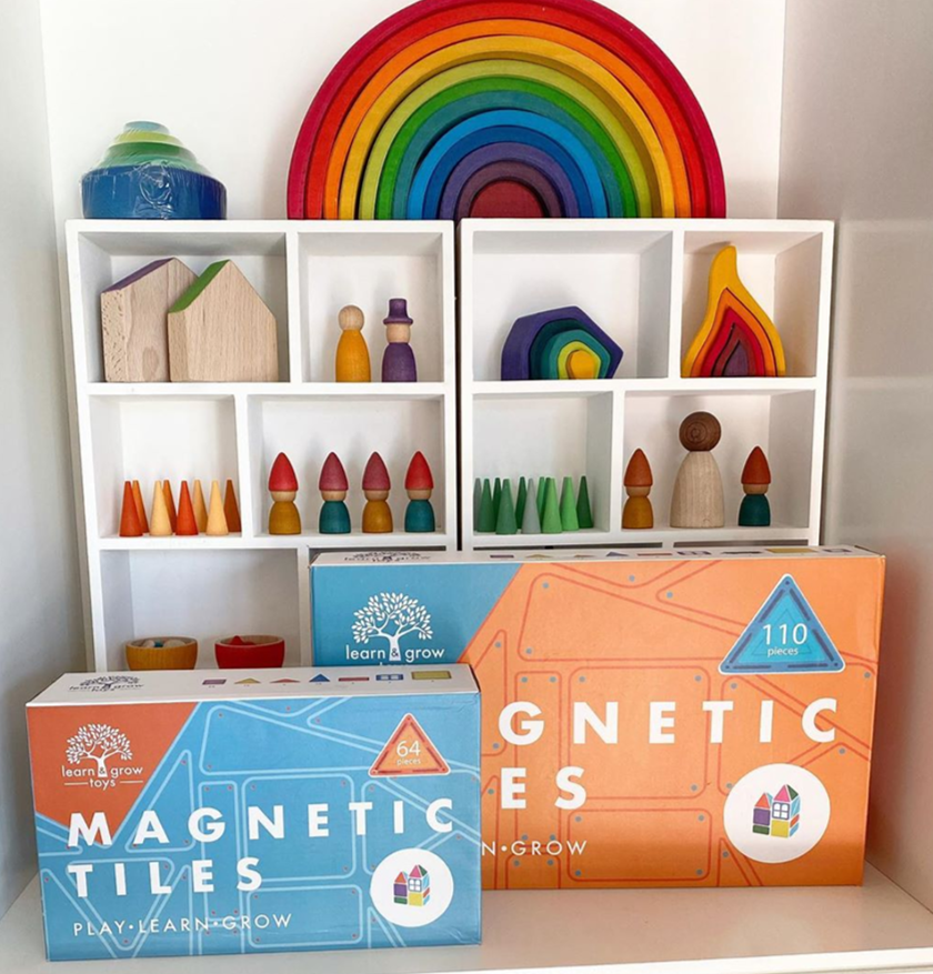 Learn & Grow Magnetic Tiles - 64 piece set