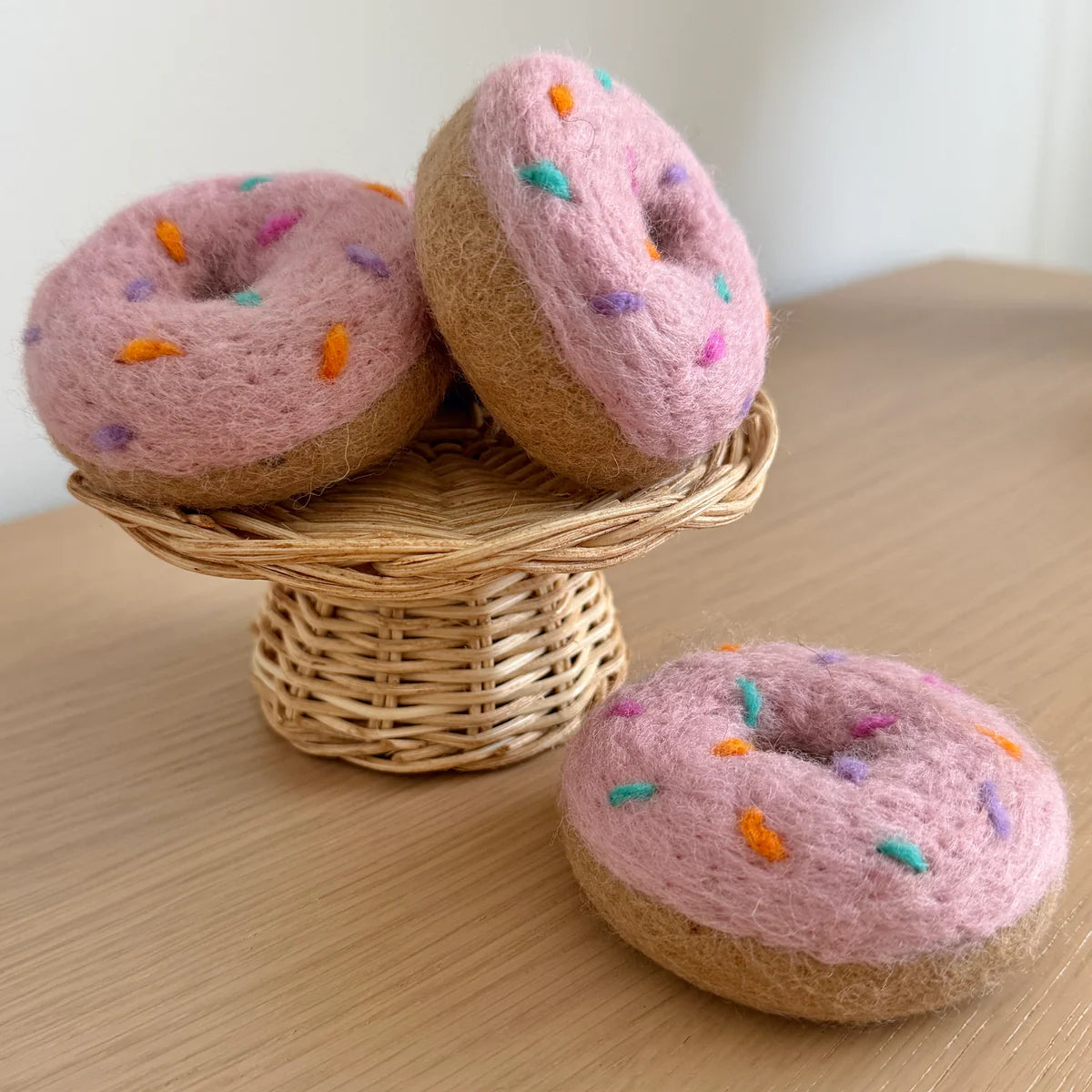 Felt Strawberry donut with Sprinkles