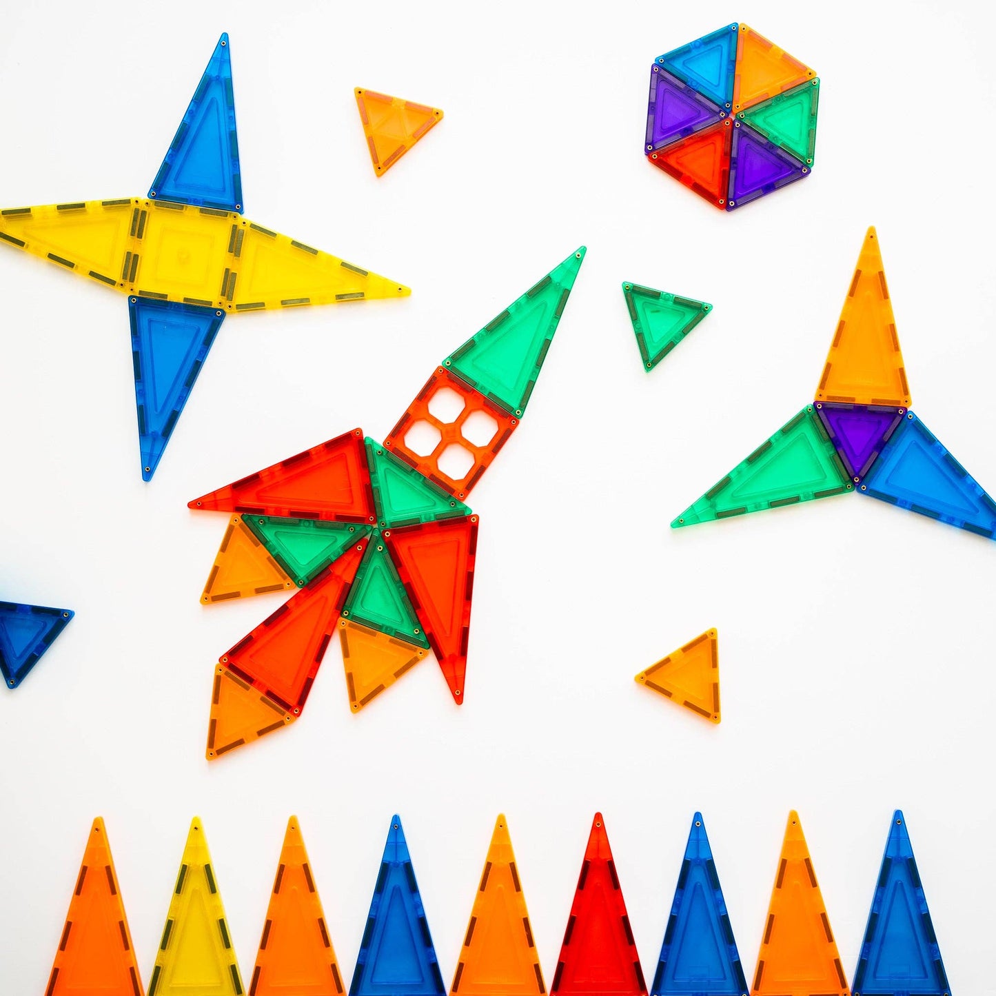 Learn & Grow Magnetic Tiles - 64 piece set