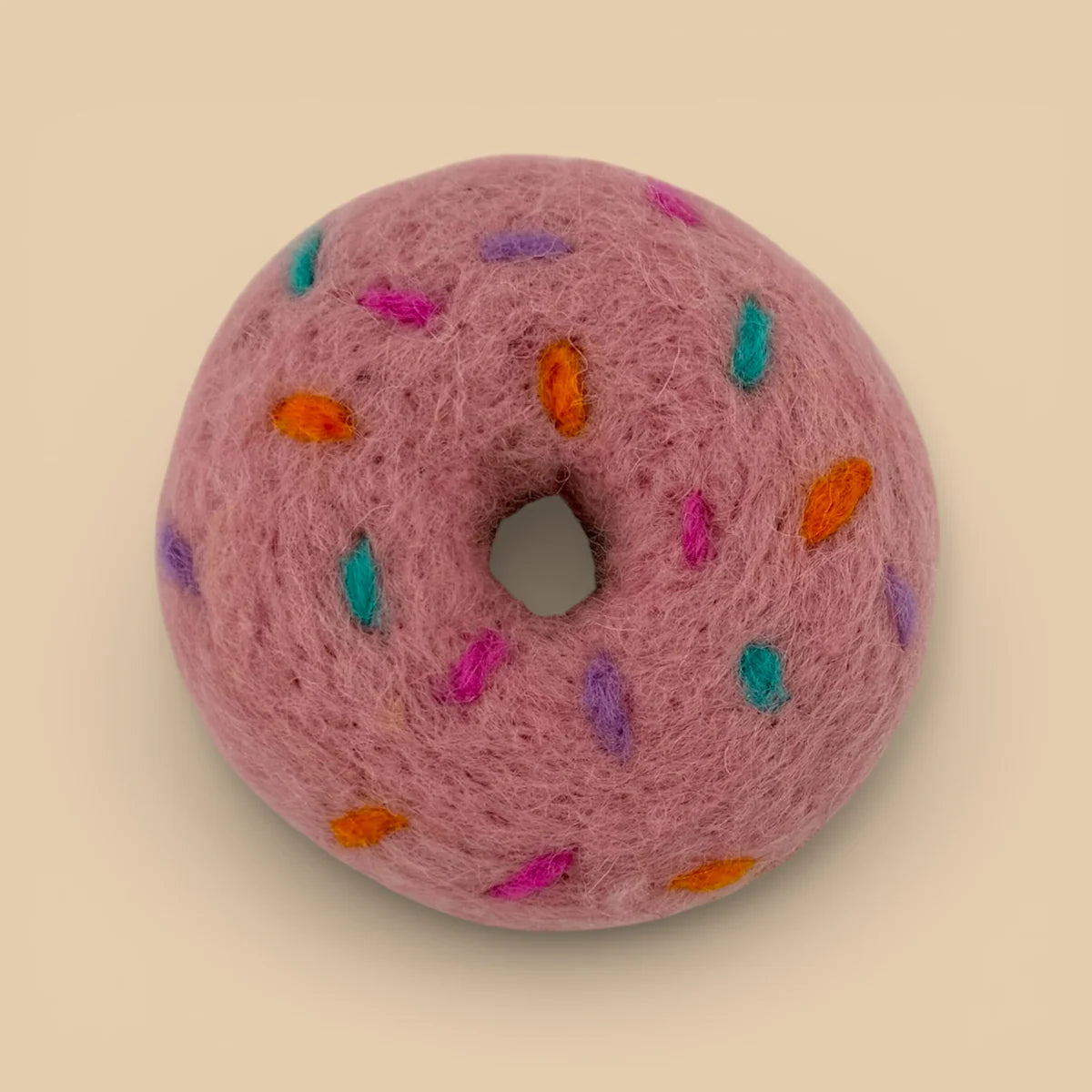 Felt Strawberry donut with Sprinkles