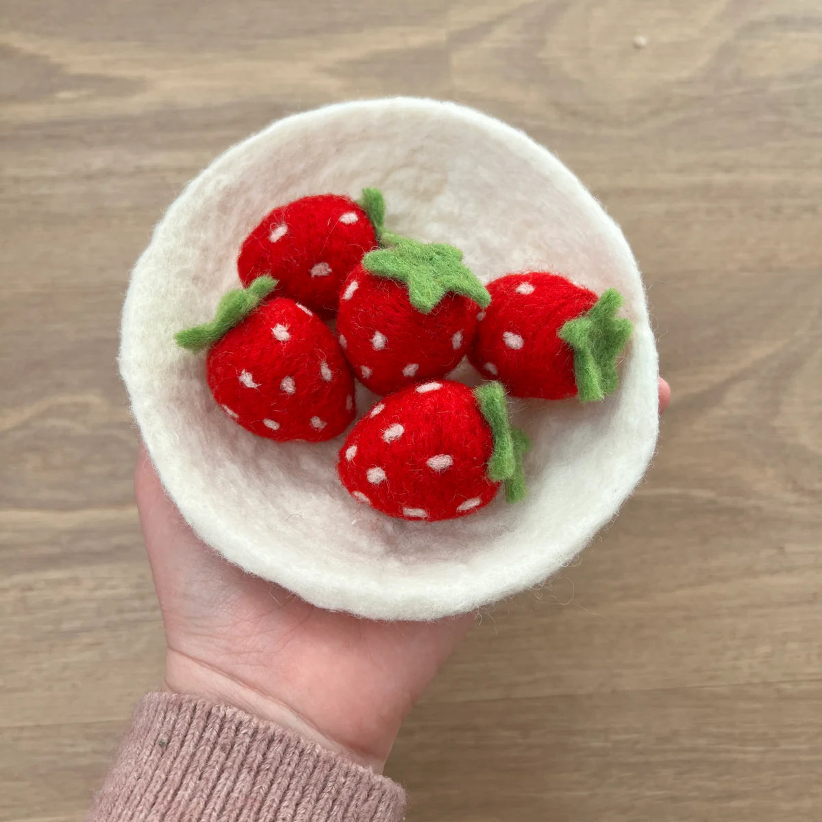 Felt Strawberries on felt plate
