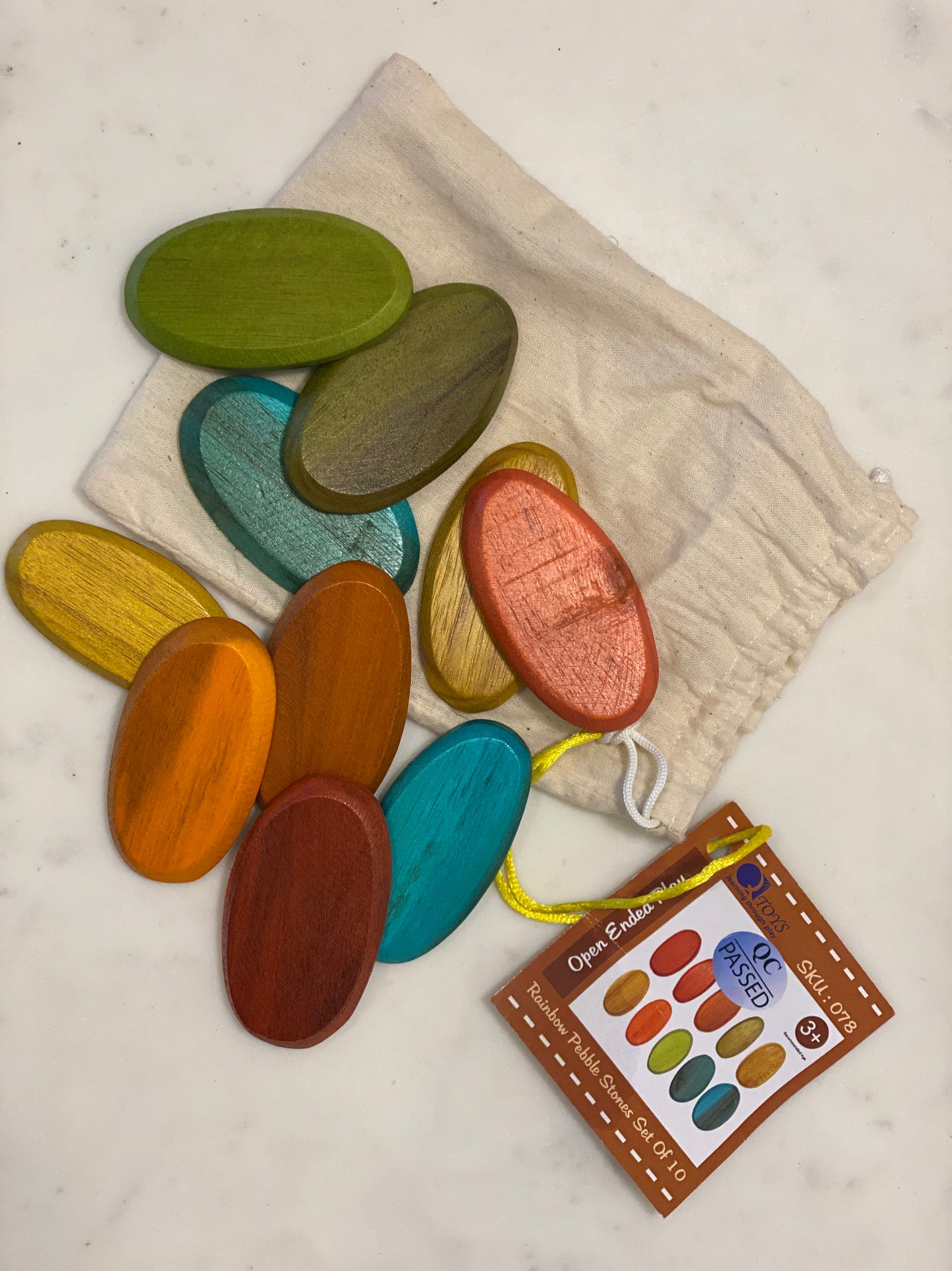 Rainbow Pebble Stones set 10