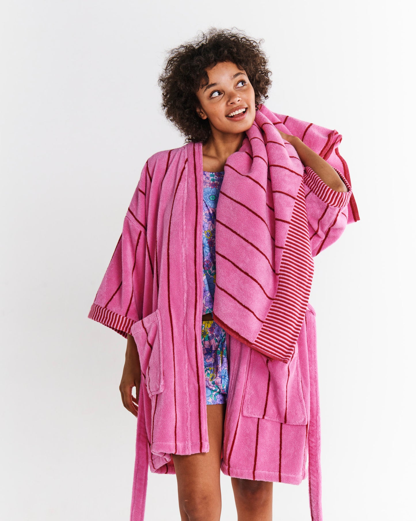 Iced Vovo Striped Terry Mini Robe