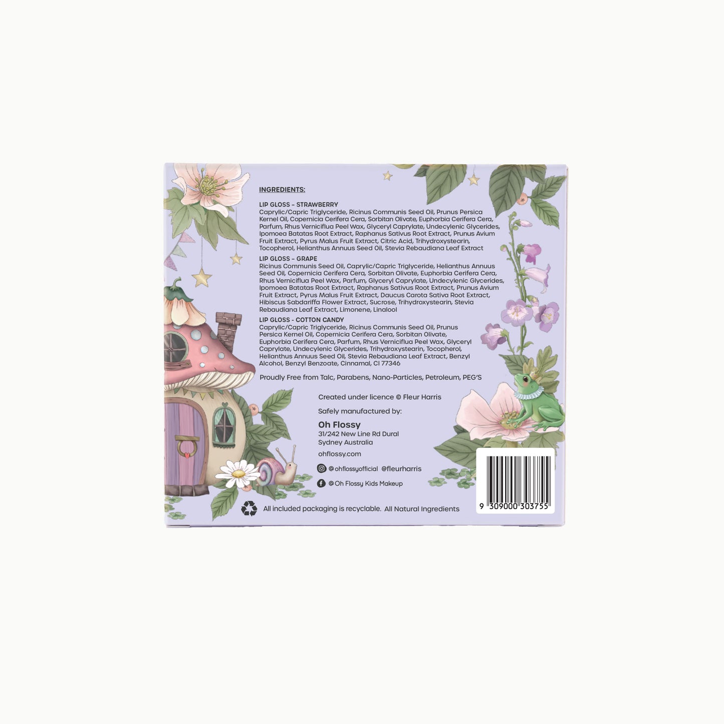 Oh Flossy X Fleur Harris - Fairyland Collection Natural lip Gloss Set | Limited Edition