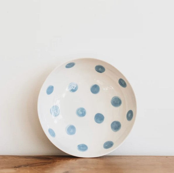 Noss and Co - Cornflower Blue Spot Salad Bowl