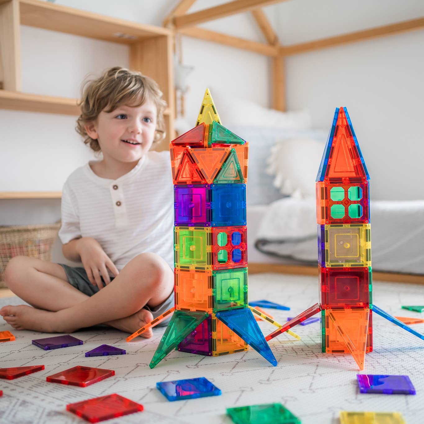 Learn & Grow Magnetic Tiles - Builders Pack (110 Pc)