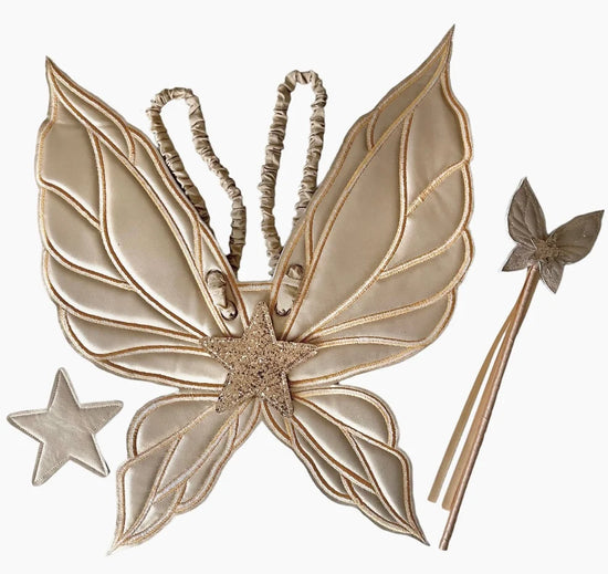 Glitter/Matt Gold Vegan Reversible Fairy Wings