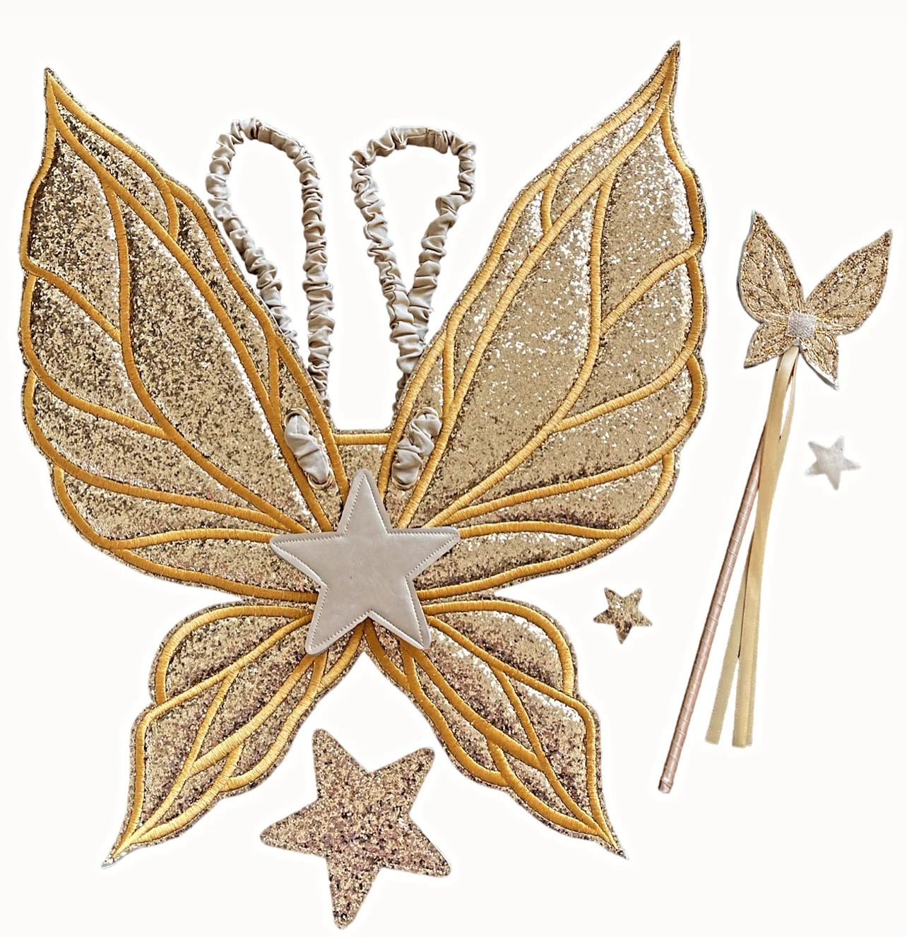 Glitter/Matt Gold Vegan Reversible Fairy Wings