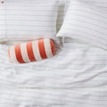 KIP & CO - MINTY STRIPE LINEN FITTED SHEET