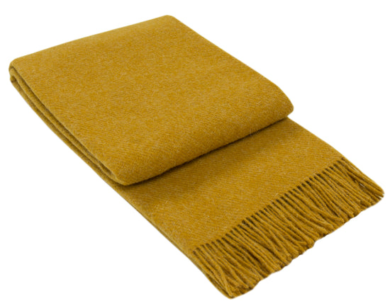 Wool Throw Rug - Mustard