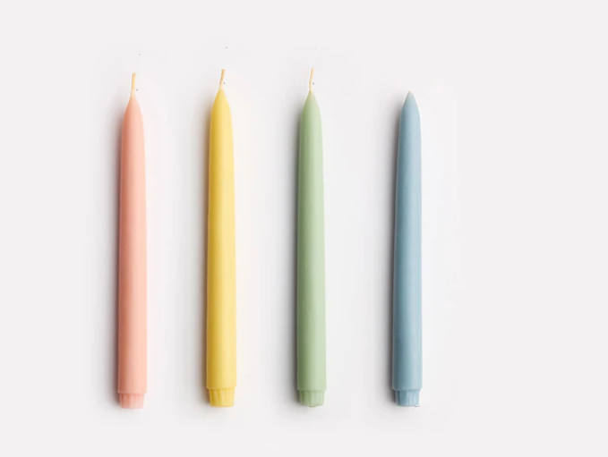 Twinkling Taper  Candle Set in Pastel Pops