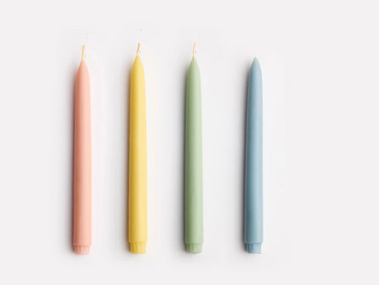 Twinkling Taper  Candle Set in Pastel Pops