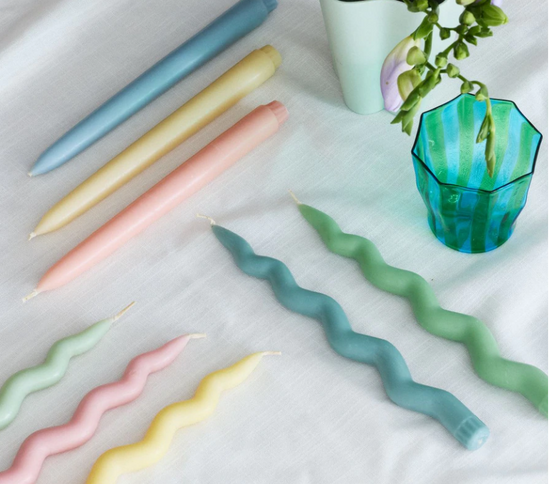 Twinkling Taper  Candle Set in Pastel Pops
