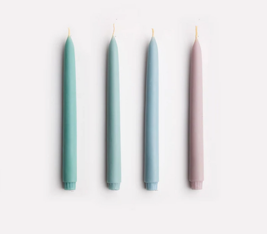Twinkling Taper Candle Set in Iridescence
