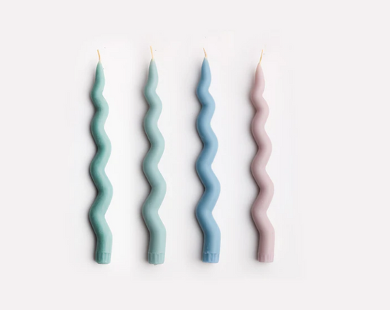 Wavy Taper Candle Set in Iridescence