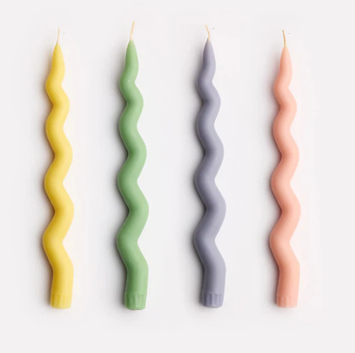 Wavy Taper Candle Set in Flora