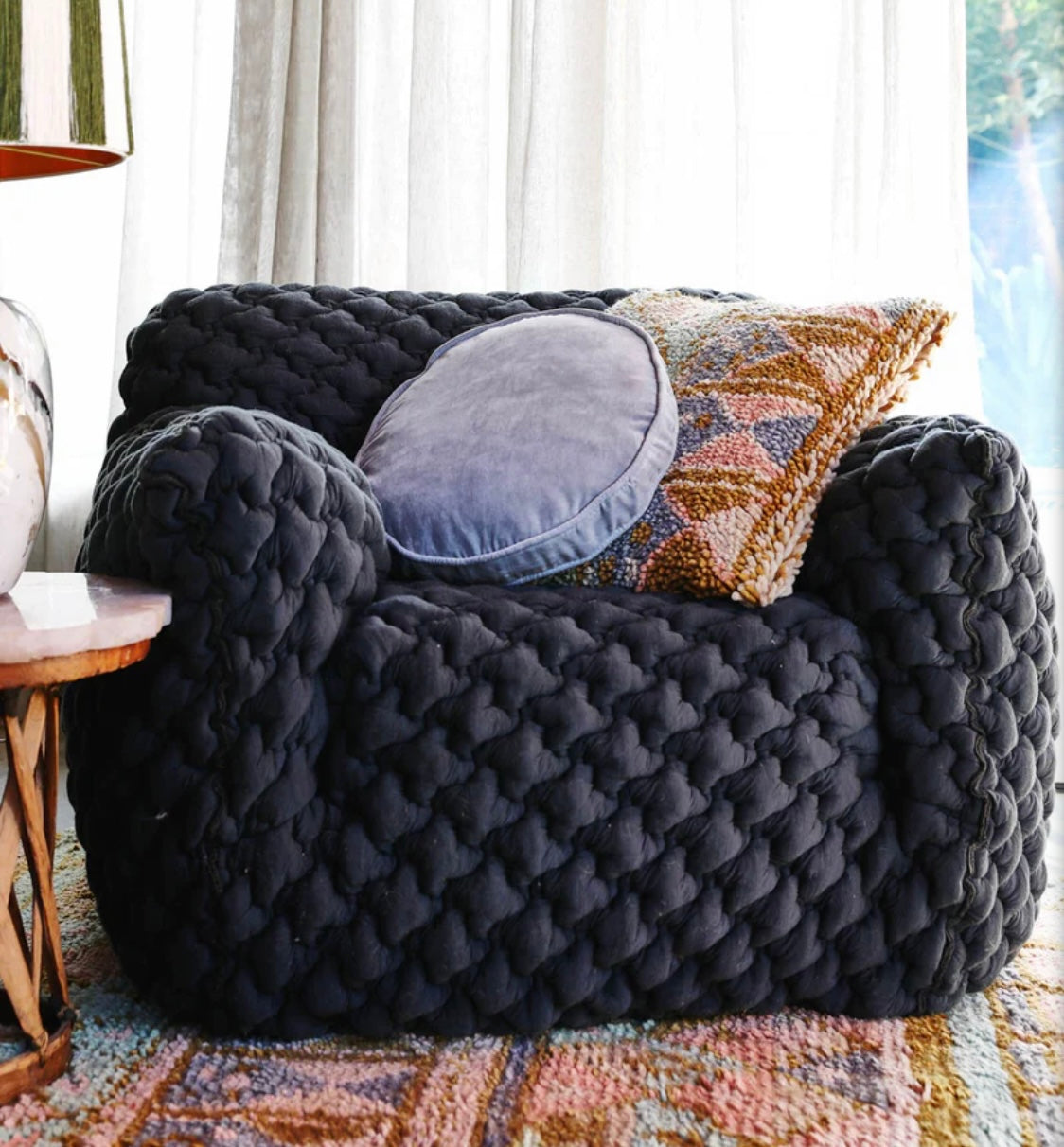 Kip & Co -   Fog Velvet Pea Cushion